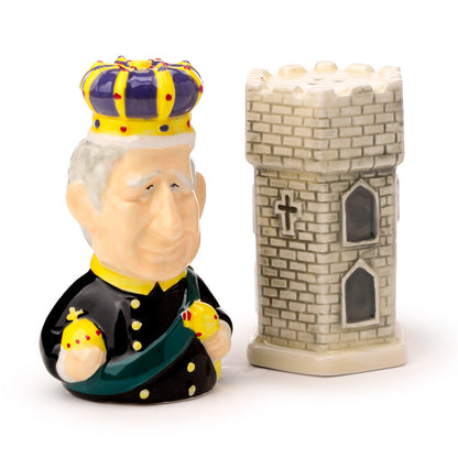 Ceramic Salt & Pepper Set - King Charles III