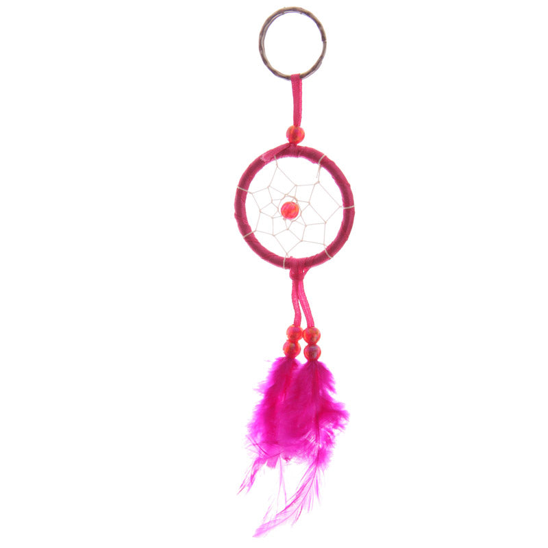 Vibrant Dreamcatcher Keyring with Feathers