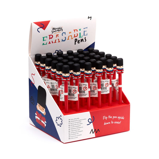 Erasable Pen with PVC Topper featuring London Guardsman