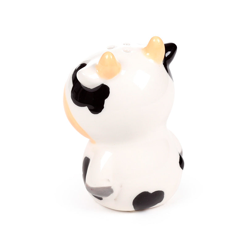 Cow-themed ceramic salt and pepper set for home decor