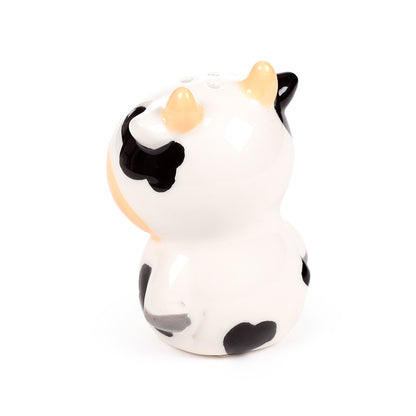 Cow-themed ceramic salt and pepper set for home decor
