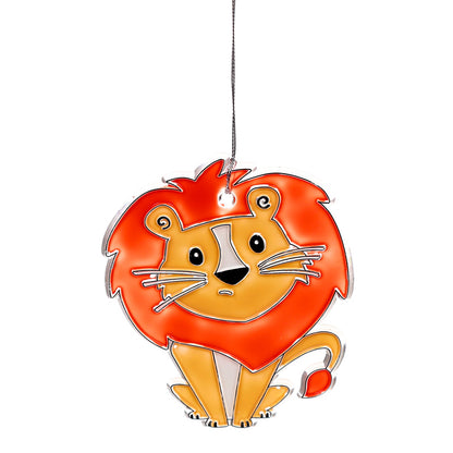 Painted DIY Suncatcher displayed in a sunny window