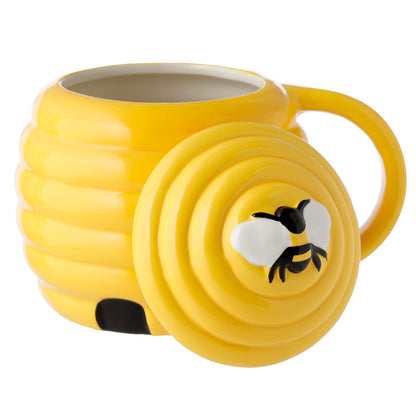 Beehive Shaped Ceramic Mug with Lid - Lifestyle Image