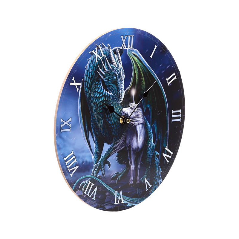 Close-up of Lisa Parker dragon and unicorn wall clock