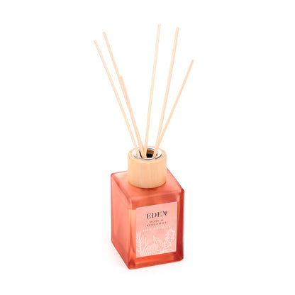 Eden Rose & Bergamot Reed Diffuser in glass bottle