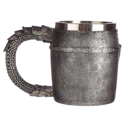 Medieval tankard displayed on a shelf