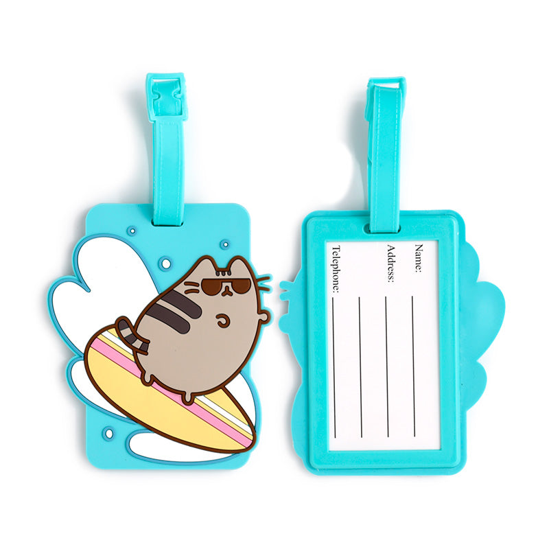 Pusheen the Cat Summer Surfer Luggage Tag on bag