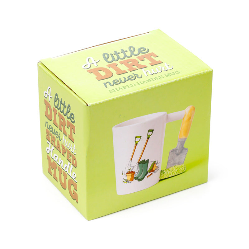 Garden Trowel Shaped Handle Ceramic Mug - Side View