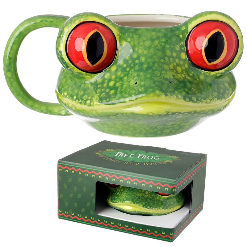 Unique Tree Frog Mug in a home decor setting