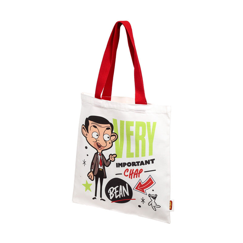 Mr Bean Tote Shopping Bag displayed with decor