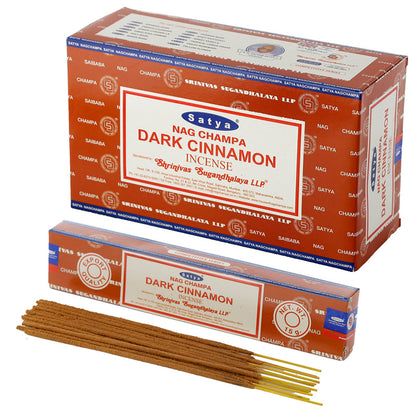 Nag Champa Sayta Dark Cinnamon Incense Sticks in use