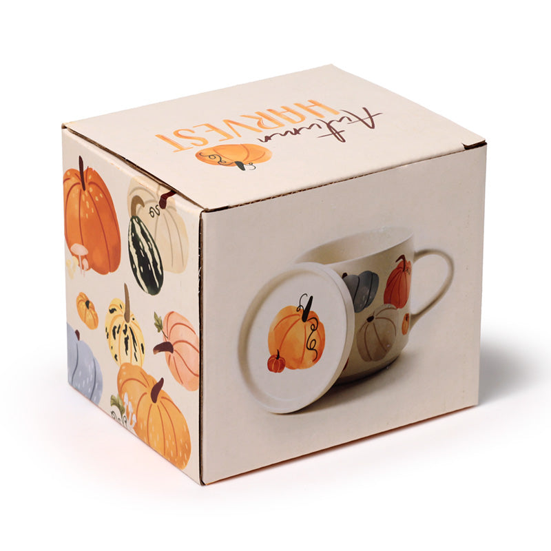 Porcelain Mug Set with Autumn Design