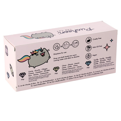 Pusheen bath bomb set displayed as a gift