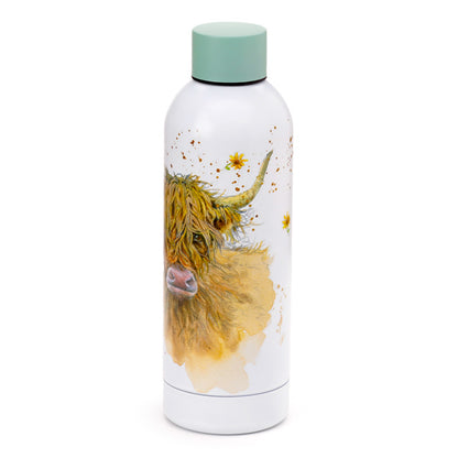 Highland Coo art on insulated bottle