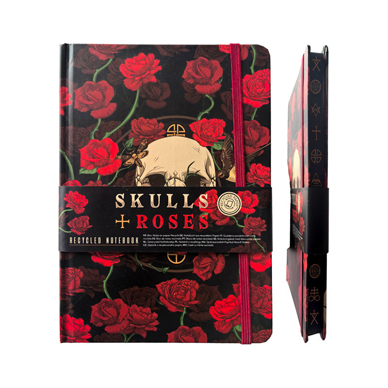 Skulls & Roses Recycled Paper A5 Lined Notebook