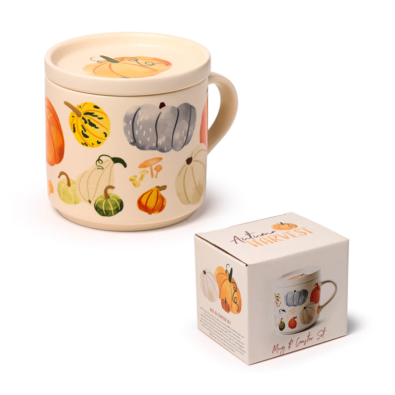 Seasonal Porcelain Mug and Coaster Lid