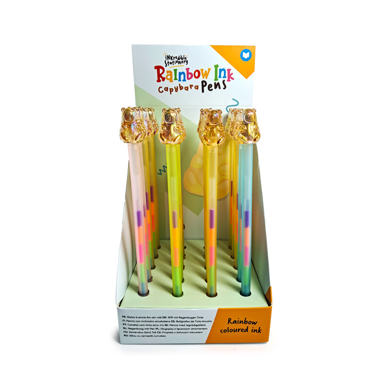 Rainbow Ink Pen featuring a capybara design