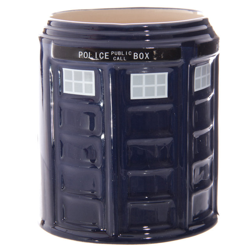 Round Police Box Mug with Hot Beverage