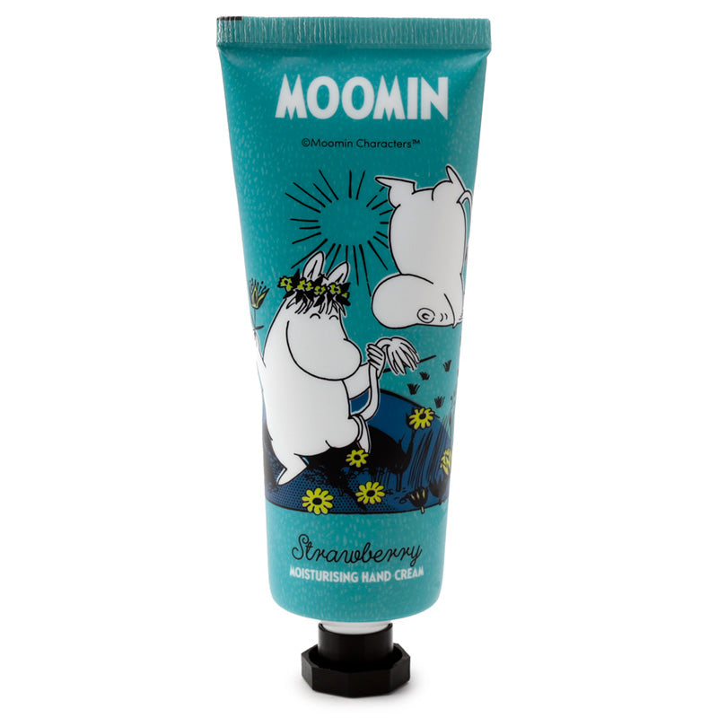 Moomin Moisturising Hand Cream 75ml on a decorative shelf