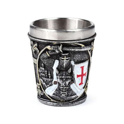 Medieval Knight Decorative Shot Glass displayed on shelf