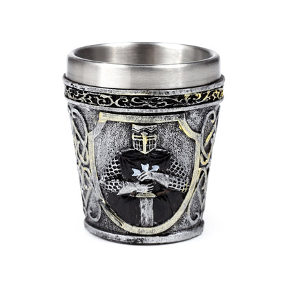 Medieval Black Knight Decorative Shot Glass - Detailed Design