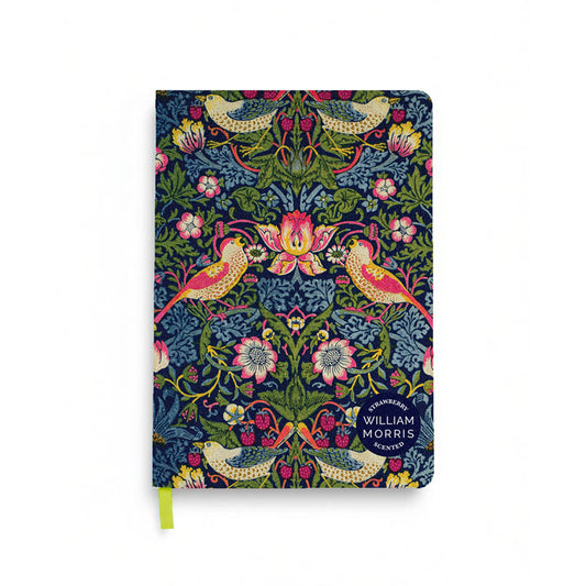 Recycled Paper A5 Lined Scented Notebook with William Morris Strawberry design