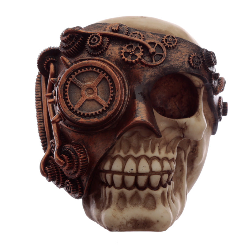 Fantasy Steampunk Skull Ornament in gothic decor setting