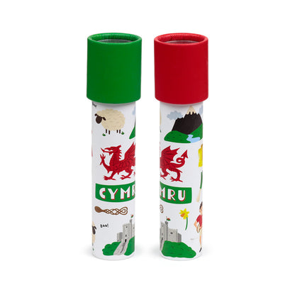 Vibrant patterns of Welsh Dragon Kaleidoscope