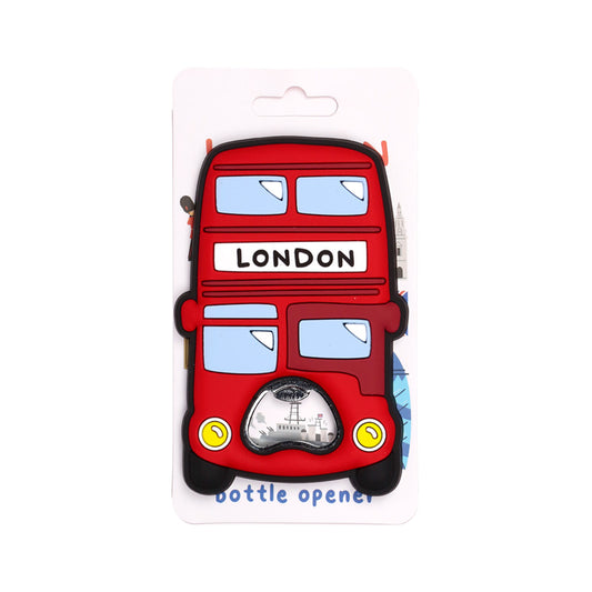 Red London Bus PVC Bottle Opener