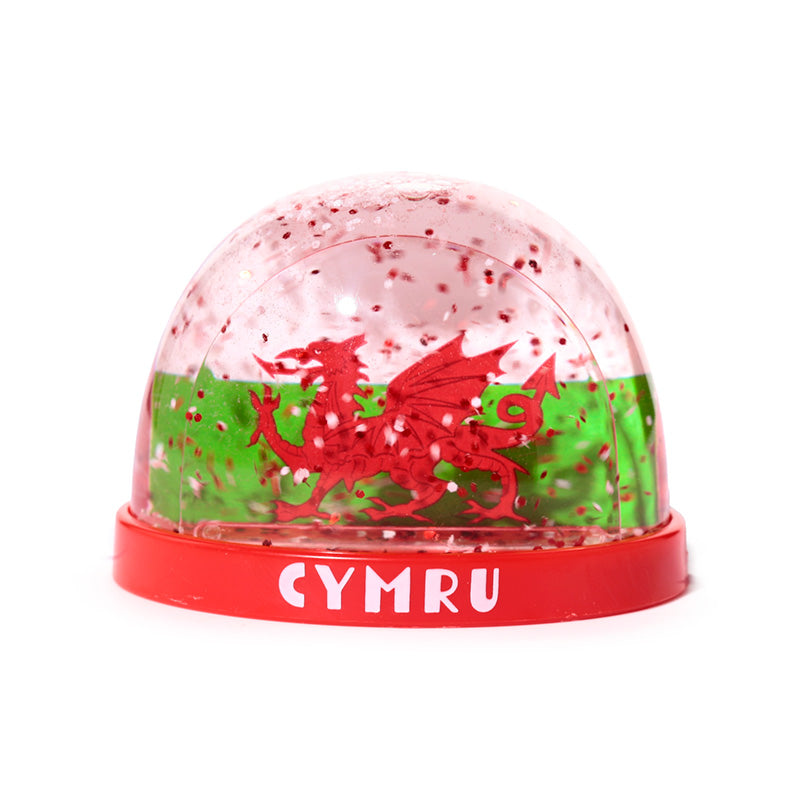 Medium Welsh Dragon Snow Globe with glitter