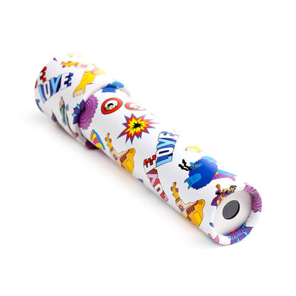 Kaleidoscope with colourful patterns inspired by The Beatles