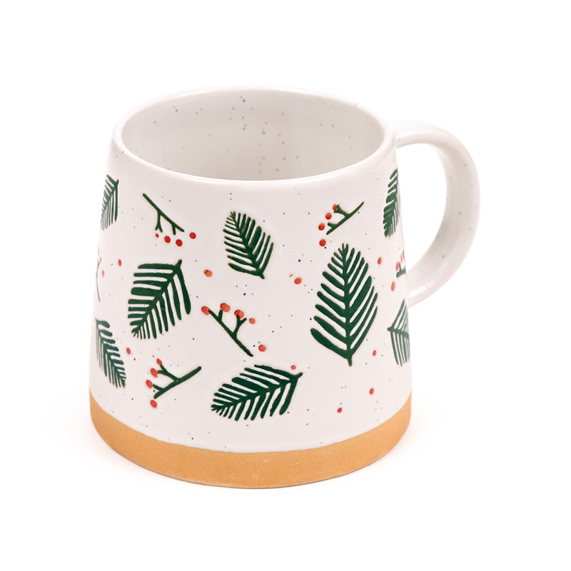 Holiday Stoneware Mug with Seasonal Design