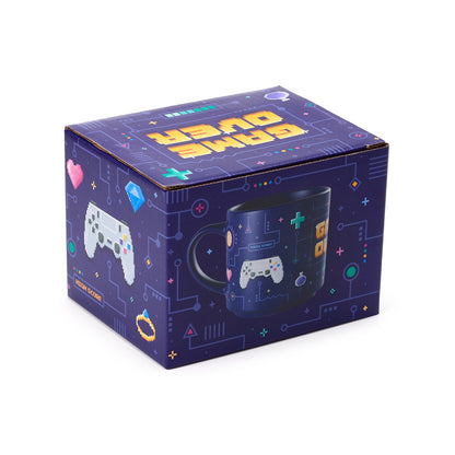 Game Over Mug showcased on a shelf
