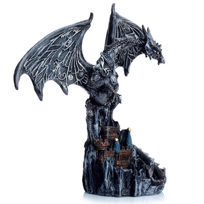 Elegant display of the Silver Castle Guardian Dragon
