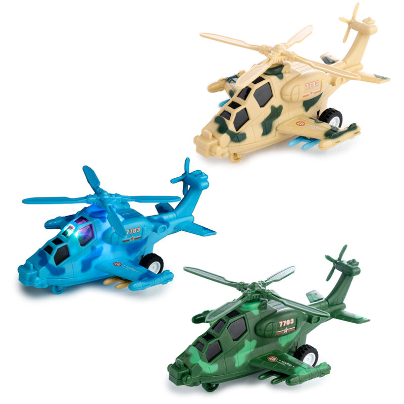 Kids Friction Light & Sound Helicopter Toy in vibrant colours