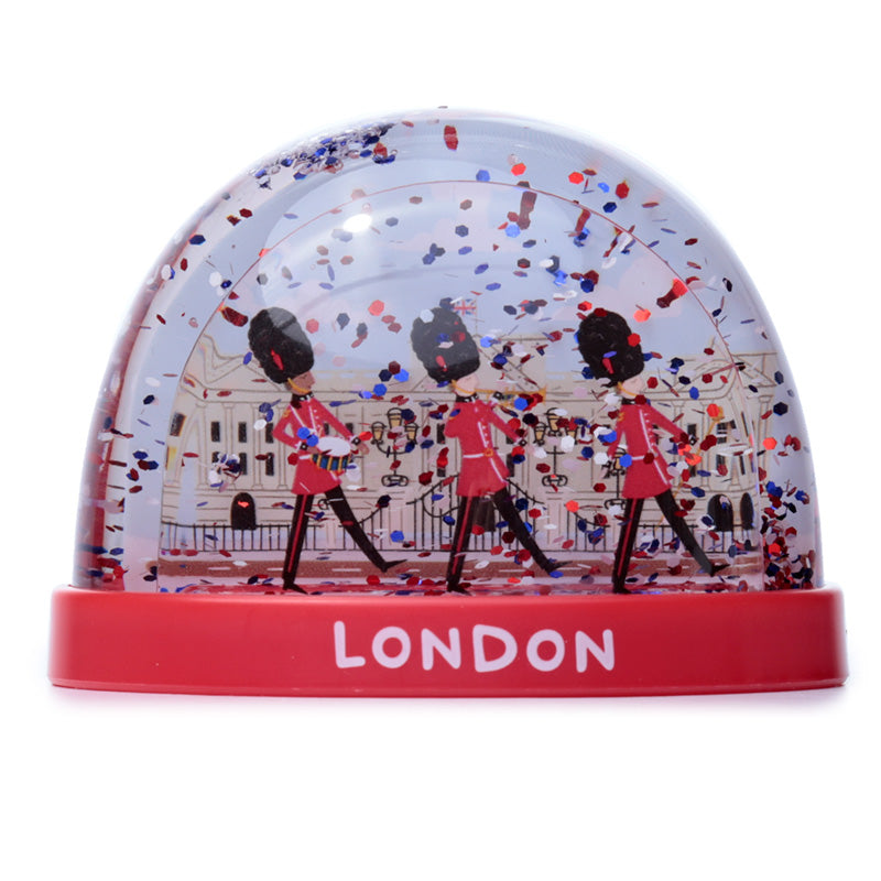 Snow globe with Guardsmen in London scene
