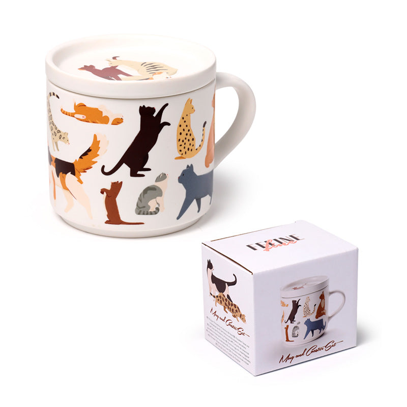Collectible Feline Fine Cats Mug and Coaster