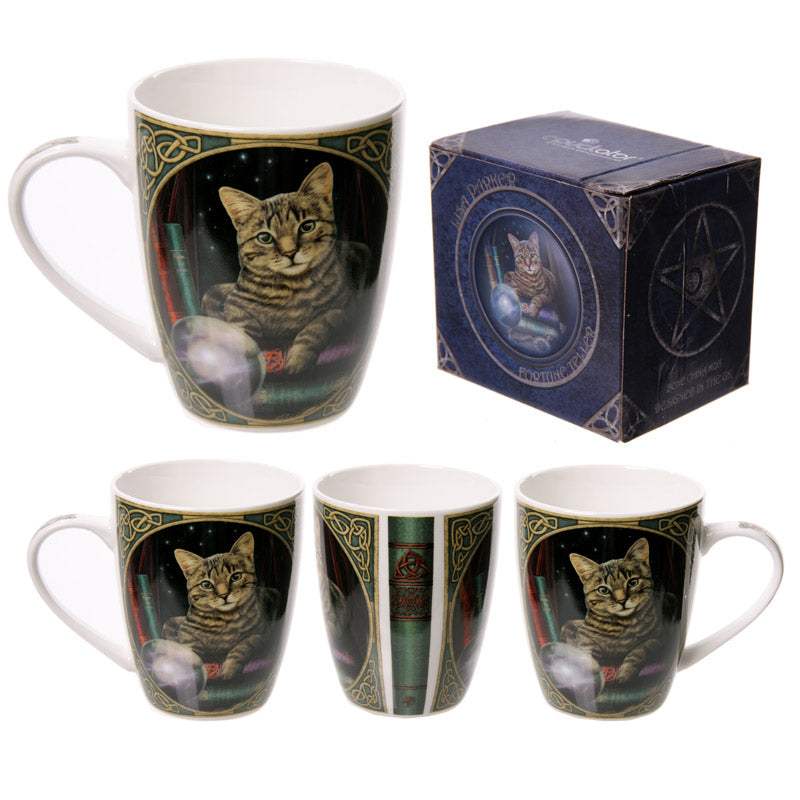 Lisa Parker Fortune Teller Cat Porcelain Mug - Front View