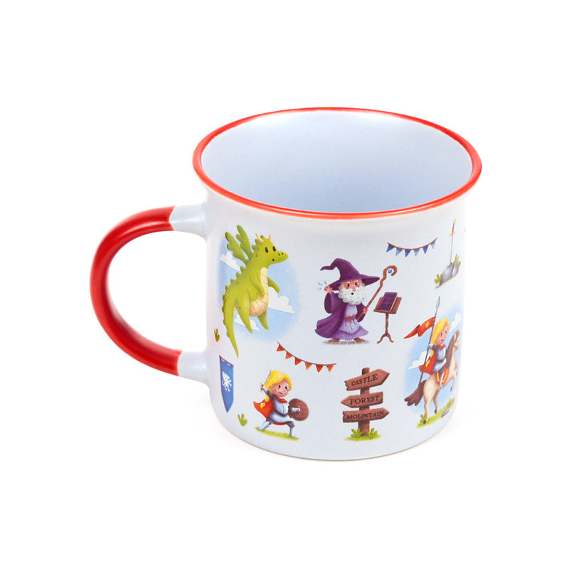 Knights & Dragons Porcelain Mug in a stylish setting