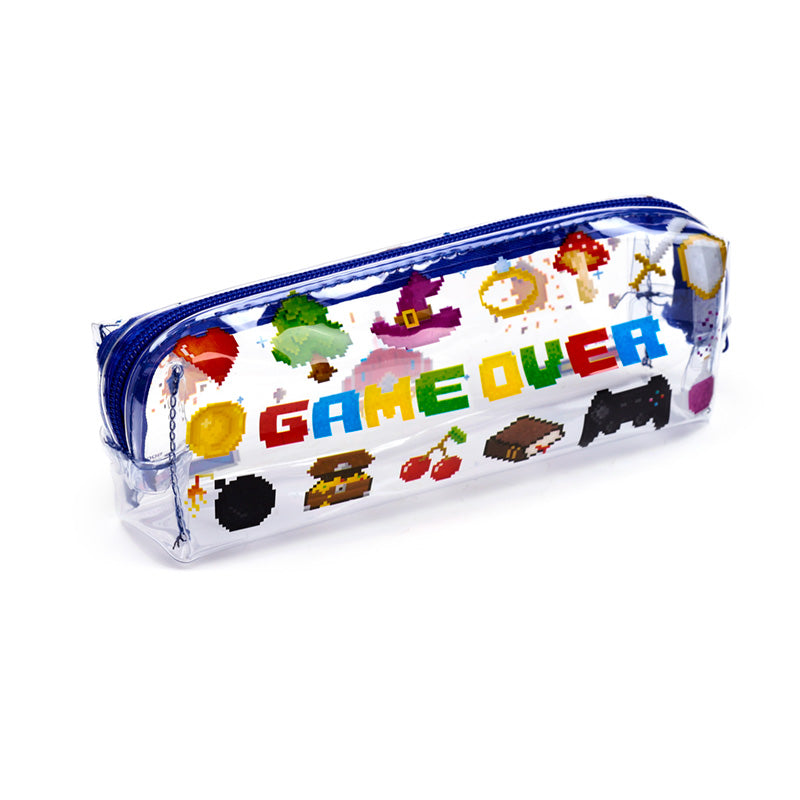 Clear Window Pencil Case - Game Over front view