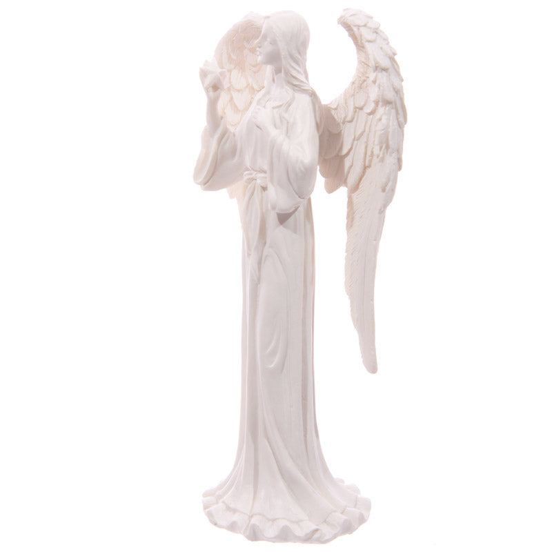 Close-up of the Tall Elegant White Angel Figurine