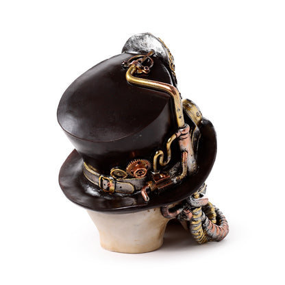 Gothic decor featuring steampunk skull ornament