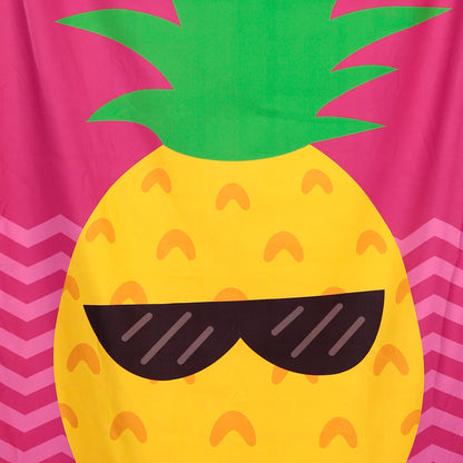 Soft microfibre beach towel with pineapple print