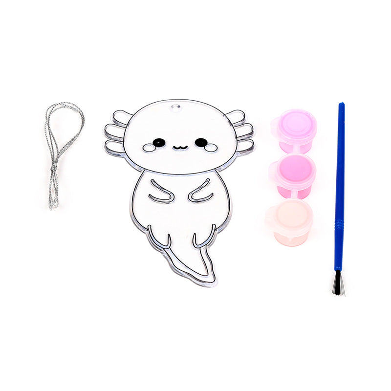 Creative painting session with suncatcher