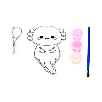 Creative painting session with suncatcher