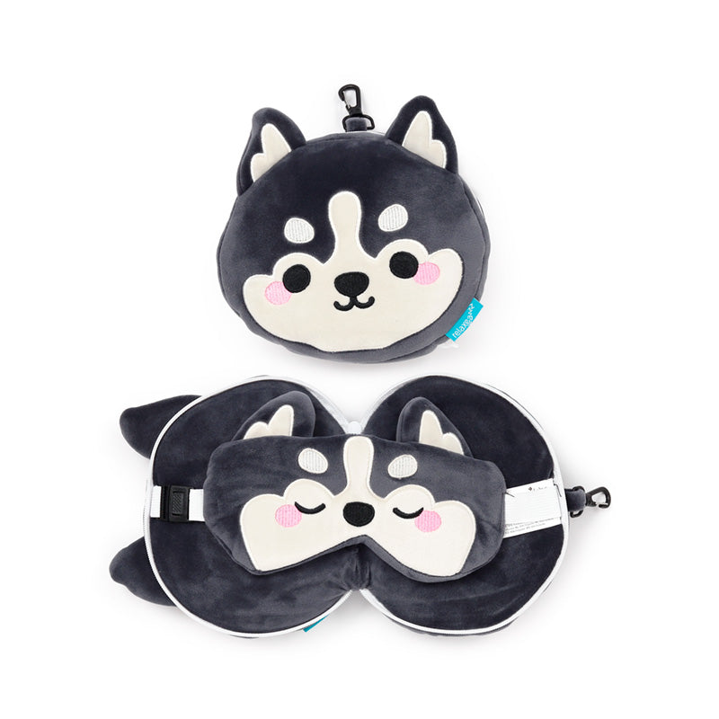 Relaxeazzz Travel Pillow featuring Luna the Husky