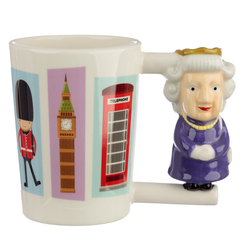 Shaped Handle Ceramic Mug featuring the Queen