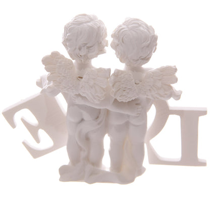 Adorable cherub couple ornament for home decor