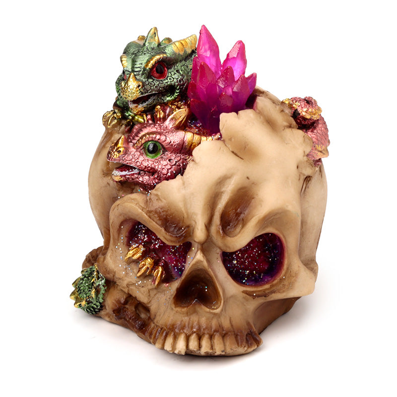 Baby Dragon atop a crystal skull LED Ornament