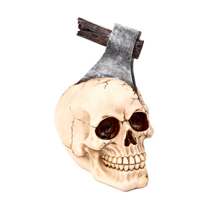 Decorative Skull with Axe Ornament